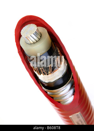 High Voltage Underground Cable Cut Split Terminated Stock Photo - Alamy