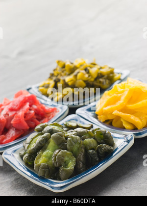 Selection of Pickled Vegetables Stock Photo