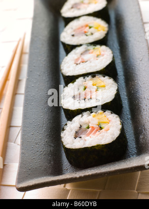 Large Spiral Rolled Sushi Stock Photo