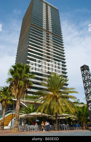 Torre Mapfre high rise at Port Olimpic in Barcelona Spain Europe Stock Photo