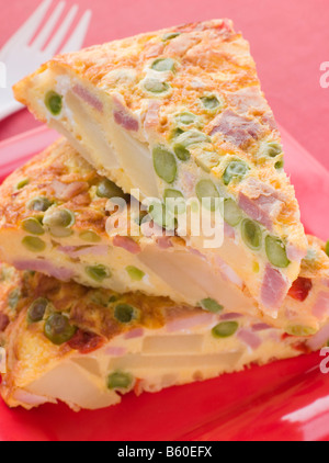 Wedges of Spanish Omelette Stock Photo