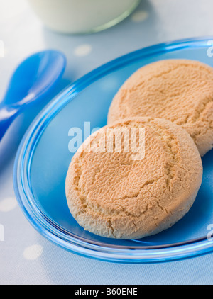 Two Malted Rusks in a Bowl Stock Photo