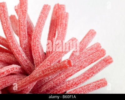 Fizzy Strawberry Lace Sweets Stock Photo