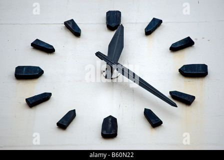 art deco clockface at surbiton railway station,.surbiton, surrey, england Stock Photo