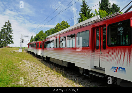 Cog railway, Mount Rigi, Vitznau, Canton of Lucerne, Switzerland, Europe Stock Photo