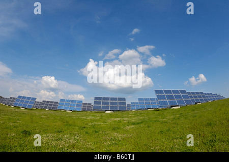 World's largest solar panel field, near Arnstein, Bavaria Stock Photo