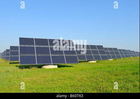 World's largest solar panel field, near Arnstein, Bavaria Stock Photo