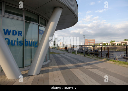 Office complex "Five Boats", designed by the architect Nicholas Grimshaw, basin, Duisburg, North Rhine-Westphalia Stock Photo