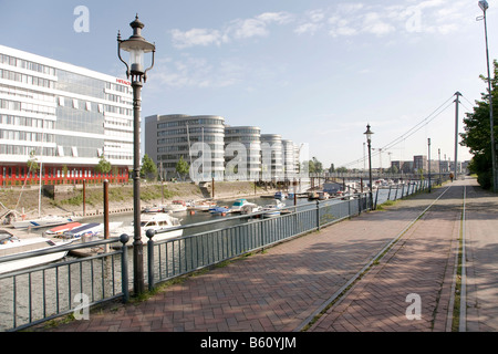 Hitachi Power Office, office complex "Five Boats", designed by the architect Nicholas Grimshaw, basin, Duisburg Stock Photo