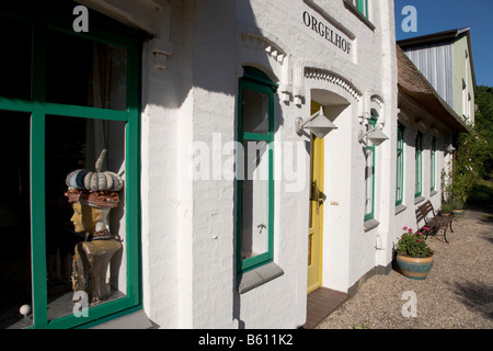 Restored farmhouse, Orgelhof Goldelund, North Frisia, Schleswig-Holstein Stock Photo