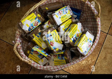 Rye bread for sale in Polish Specialties a polish grocery shop on Kings street in Hammersmith London UK Stock Photo