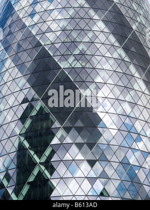 Gherkin Swiss Reinsurance building detail London city UK Stock Photo