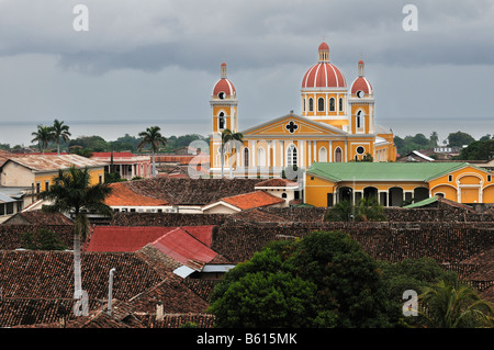 View of the Cathedral, Granada, Nicaragua, Central America Stock Photo