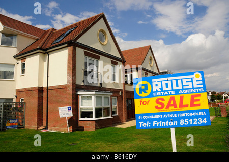 Sign 'House for Sale', in the seaside resort of Frinton-on-Sea, Essex, England, United Kingdom, Europe Stock Photo