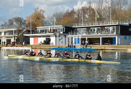 Oxford University Boathouses on Boathouse Island by the Thames in ...