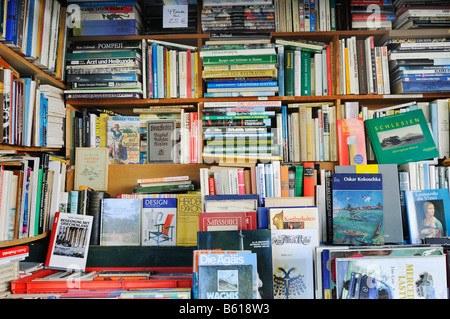Corner full of antique books in an antiquarian bookshop Stock Photo