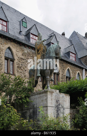 Equestrian statue of Count Engelbert II von Burg, Archbishop of Cologne in Burg Castle, Burg an der Wupper, Solingen Stock Photo