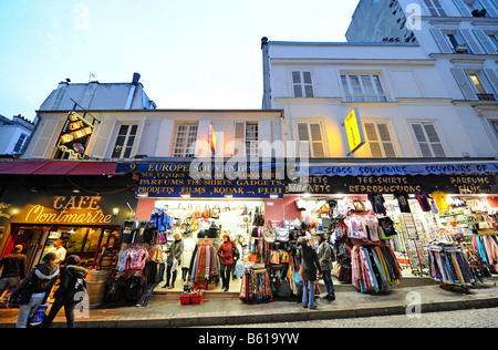 Souvenir shops, tourism in the Montmartre district, Paris, France, Europe Stock Photo