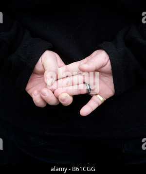 hands clasped Stock Photo