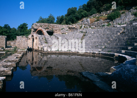 The Roman amphitheatre at Butrint in southern Albania 1994 Stock Photo