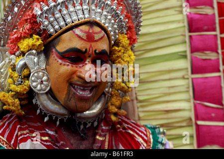 Yakshagana aritst performing during Dasara festival in Mysore India in 2008. Stock Photo