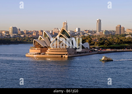 Sydney Opera House seen from the Harbour Bridge, Sydney, Australia Stock Photo