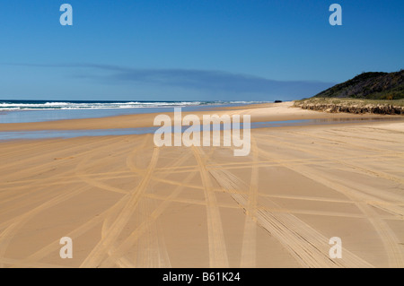 75 Mile Beach on Fraser Island, Queensland, Australia Stock Photo