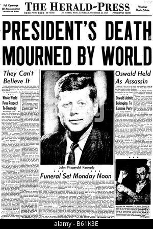 Kennedy assassination newspaper hi-res stock photography and 