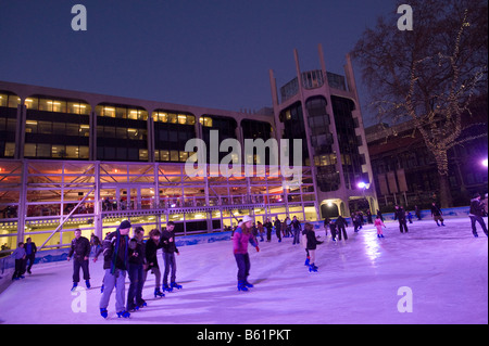 Ice Rink by Natural History Museum in winter season London United Kingdom Stock Photo