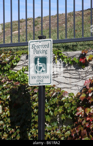 A fancy European looking handicap parking sign Stock Photo