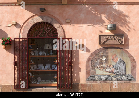 Mural on a jeweller's store in Bosa, Sardinia, Italy, Europe Stock Photo