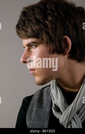 Portrait of a young man, profile Stock Photo