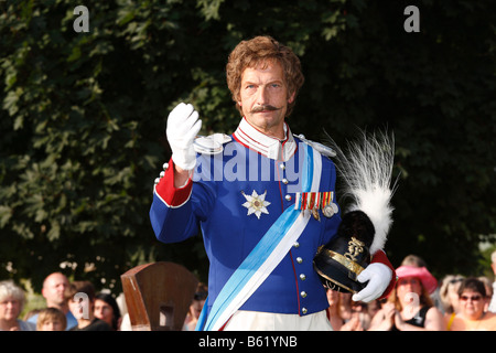 Man dressed as King Ludwig I, Rákóczi-Fest festival, Bad Kissingen, Rhoen, Lower Franconia, Bavaria, Germany, Europe Stock Photo
