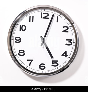 Chrome Wall Clock Stock Photo