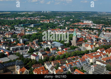View over the western city with Georgskirche Church, Ulm, Baden-Wuerttemberg, Germany, Europe Stock Photo