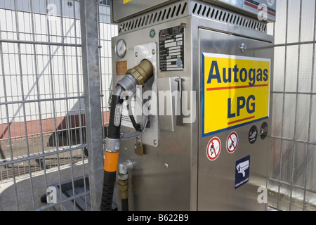 Gas station selling liquefied petroleum gas or LPG, Germany Stock Photo