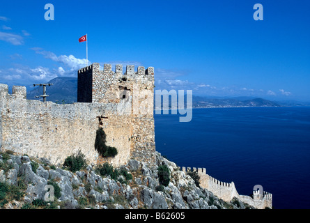 Castle, Alanya, Turkish Riviera, Turkey Stock Photo