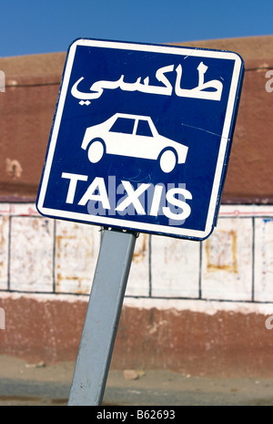 Taxi sign, Tamanrasset, Ahaggar Mountains, Algeria, Africa Stock Photo
