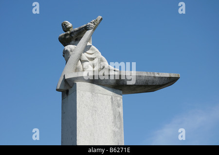 Boatsman sculpture, Magdeburg, Saxony-Anhalt, Germany, Europe Stock Photo