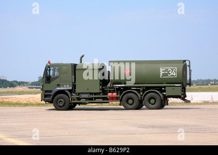 Military tanker, German army, maintenance vehicle for refueling military planes Stock Photo