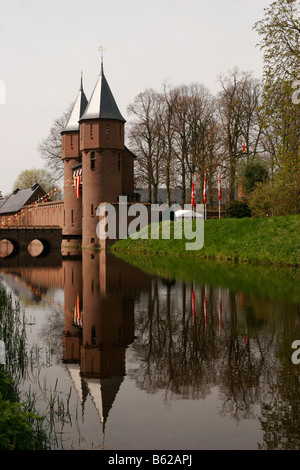 The restored De Haar Castle in Haarzuilens near Utrecht, Netherlands, Europe Stock Photo