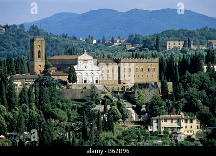 Basilica und monastery, San Miniato al Monte, Florence, Firenze, Tuscany, Italy, Europe Stock Photo