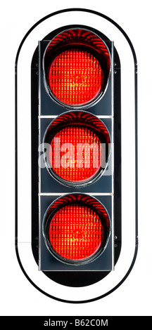 Traffic light, showing three reds Stock Photo