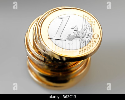 A pile of Euro coins Stock Photo