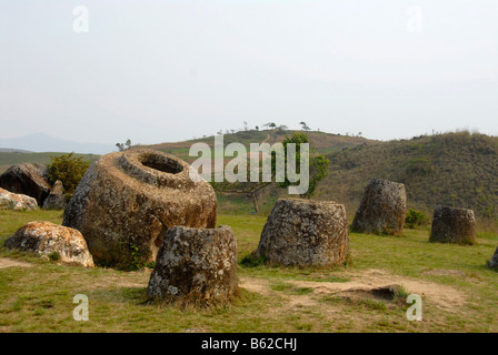 Plain of Jars : monoliths made of stone, Xieng Khuang Province, Laos ...