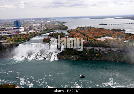 Aerial View of Niagara Falls from Skylon Tower Ontario Canada Stock Photo