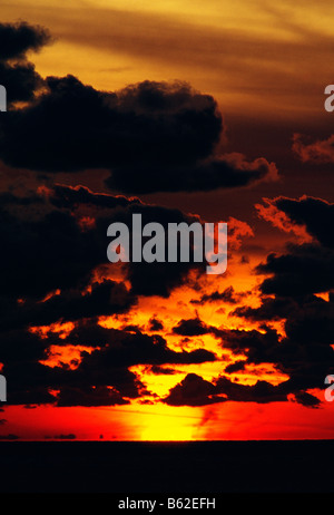 Dramatic clouds and sky at sunset over Lake Erie Erie Pennsylvania USA Stock Photo