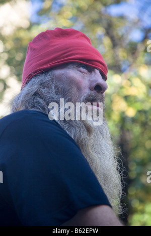 Old Man with Long Beard Stock Photo