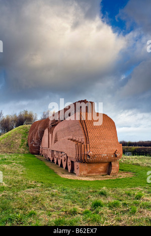 The Brick Train sculpture by David Mach at Darlington Co Durham Stock Photo