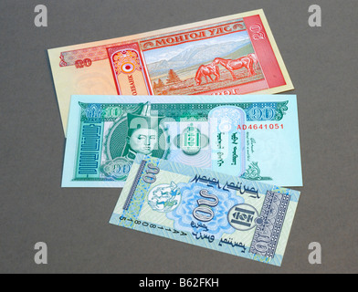 Mongolia Bank Notes Stock Photo